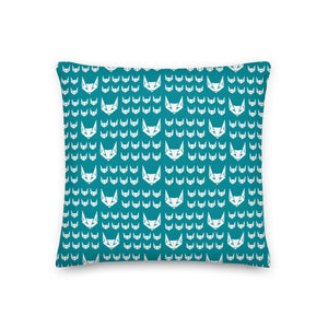 Logo Pattern Premium Pillow | Teal