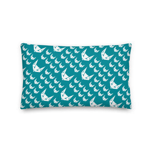 Logo Pattern Premium Pillow | Teal