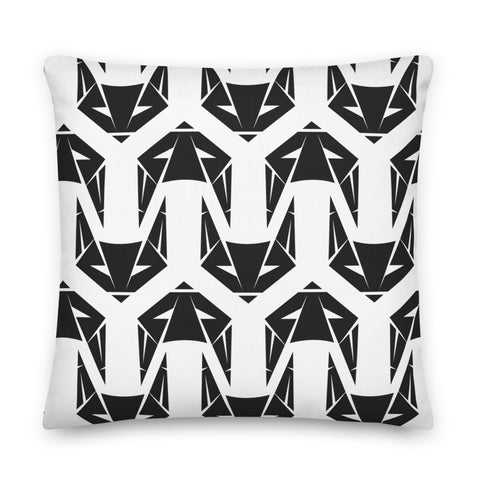 Nested Logo Pattern Premium Pillow | White