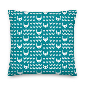 Logo Pattern Premium Pillow | Teal