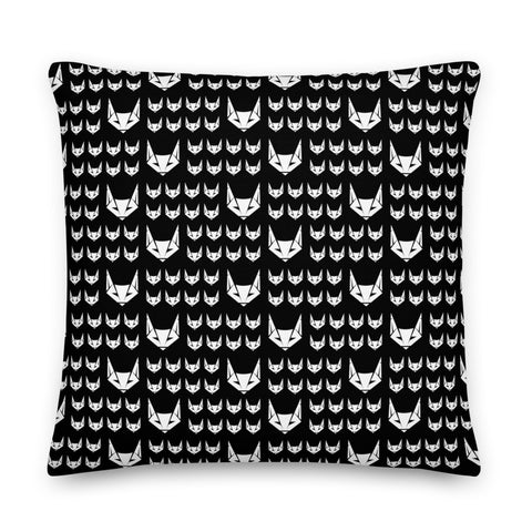 Logo Pattern Premium Pillow | Black