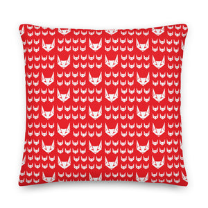 Logo Pattern Premium Pillow | Red