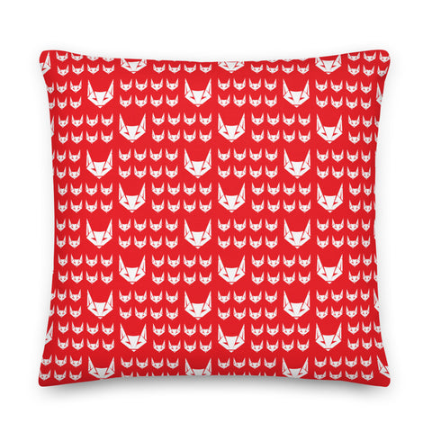 Logo Pattern Premium Pillow | Red
