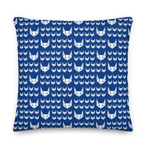 Logo Pattern Premium Pillow | Blue