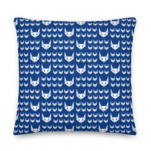 Logo Pattern Premium Pillow | Blue