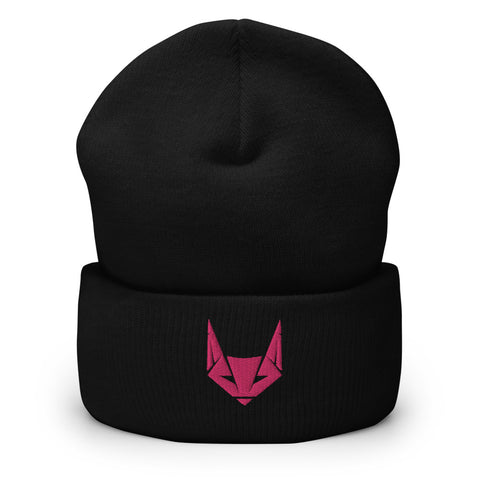 Pink Logo Beanie | Black