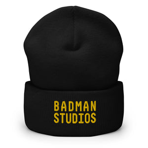 Yellow Modern Font Beanie | Black