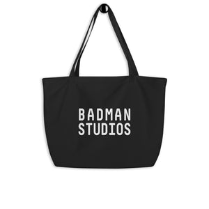 Large Logo and Font Tote Bag | Black