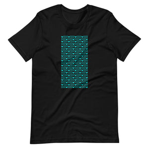 Teal Logo Pattern Design Tee | Black