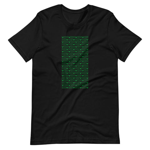 Green Logo Pattern Design Tee | Black