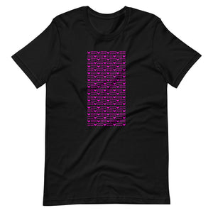 Pink Logo Pattern Design Tee | Black